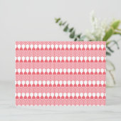 geometrisches Muster rot und rosa mit Interlo Einladung (Stehend Vorderseite)