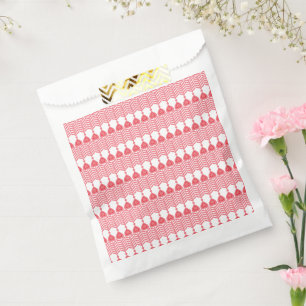 geometrisches Muster rot und rosa mit Interlo Geschenktütchen