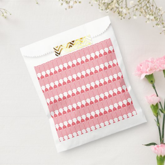 geometrisches Muster rot und rosa mit Interlo Geschenktütchen (Versiegelt)