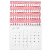 geometrisches Muster rot und rosa mit Interlo Kalender (Mär 2027)