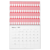 geometrisches Muster rot und rosa mit Interlo Kalender (Feb 2027)