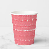 geometrisches Muster rot und rosa mit Interlo Pappbecher (Vorderseite)