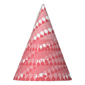 geometrisches Muster rot und rosa mit Interlo Partyhütchen (Links)