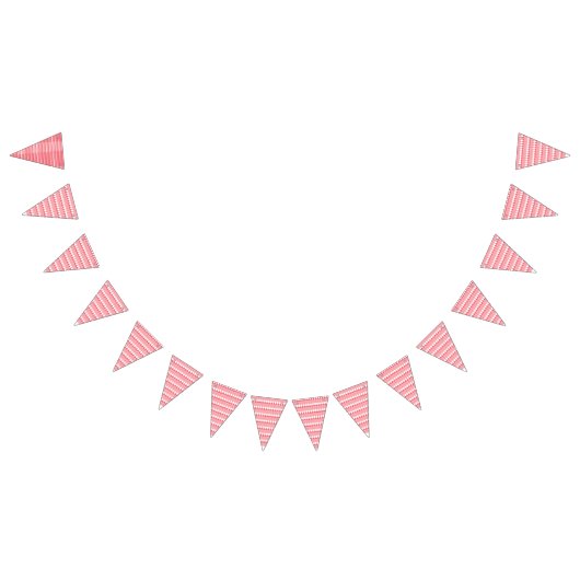 geometrisches Muster rot und rosa mit Interlo Wimpelkette (Alle)