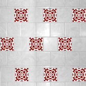 Geometrisches Muster rot und weiß Fliese