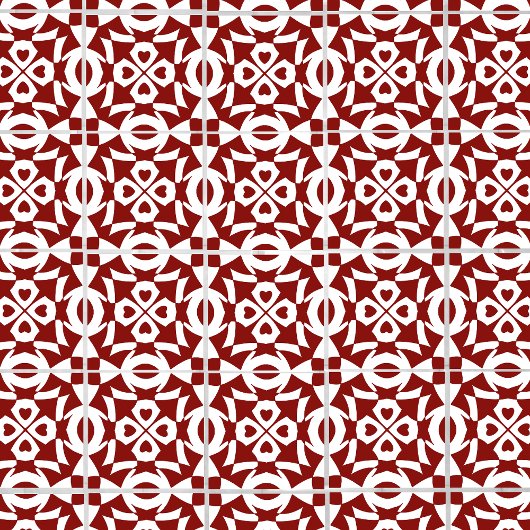 Geometrisches Muster rot und weiß Fliese