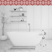 Geometrisches Muster rot und weiß Fliese