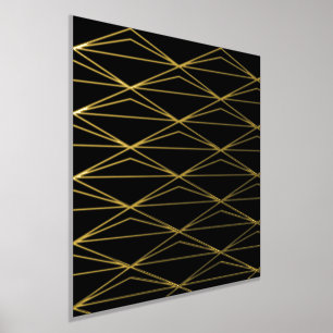 Geometrisches Muster Schwarz Gold Foliendrucke