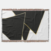 Geometrisches Muster Schwarz-weiß Gold Decke (Vorderseite)