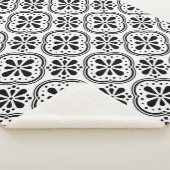 Geometrisches Muster Schwarz-weiß Sherpadecke (3/4)