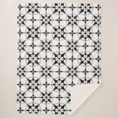 Geometrisches Muster Schwarz-weiß Sherpadecke (Vorderseite)