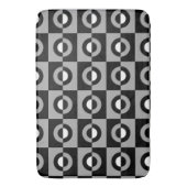 Geometrisches Muster Schwarz, Weiß und Grau Badematte (Vorderseite Vertikal)