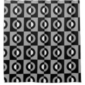 Geometrisches Muster Schwarz, Weiß und Grau Duschvorhang (Vorderseite)