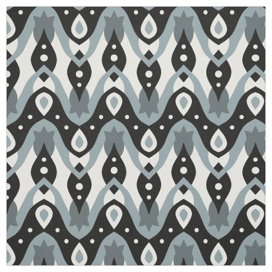 Geometrisches Muster Schwarz, Weiß und Grau Stoff (Muster)