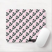 Geometrisches Muster Schwarz, Weiß und Rosa Mousepad (Mit Mouse)