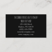 Geometrisches Muster schwarz-weiß Zickzack Visitenkarte (Rückseite)