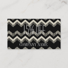 Geometrisches Muster schwarz-weiß Zickzack Visitenkarte