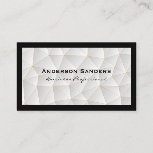 Geometrisches Muster | Schwarze Grenze Visitenkarte (Vorderseite)