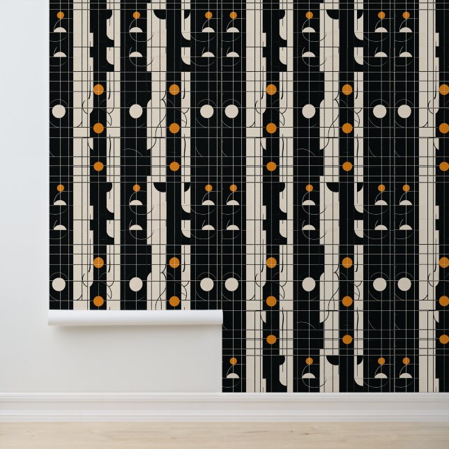 Geometrisches Muster Schwarze Tapete (Anwendung)