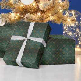Geometrisches Muster | Smaragd-Sternenexplosion Geschenkpapier