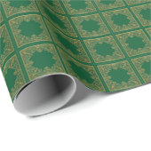 Geometrisches Muster | Smaragdfliesen Geschenkpapier (Rolleneckpunkt)
