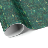 Geometrisches Muster | Smaragdprisma Geschenkpapier (Rolleneckpunkt)