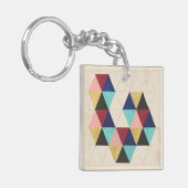 Geometrisches Muster-Spiel III Schlüsselanhänger (Vorderseite links)