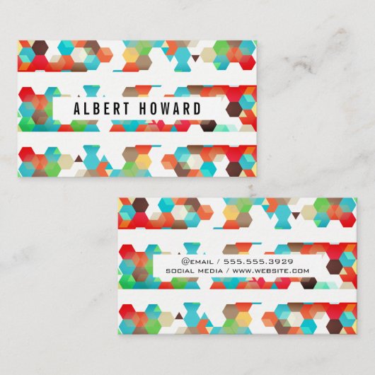 Geometrisches Muster / Streifen Visitenkarte (Vorne/Hinten)