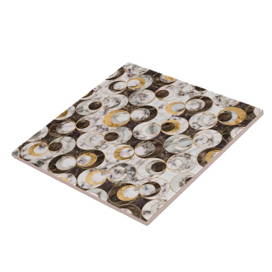 Geometrisches Muster - Textur aus weißem Marmor un Fliese (Seite)