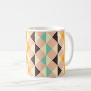 Geometrisches Muster überlappende Diamanten und Dr Kaffeetasse