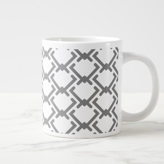 Geometrisches Muster verschiedener Größen, grau Jumbo-Tasse (Rechts)
