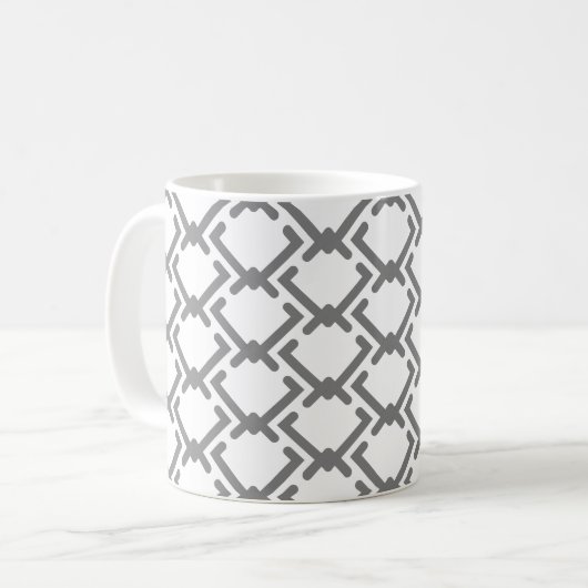 Geometrisches Muster verschiedener Größen, grau Kaffeetasse (Vorderseite Links)