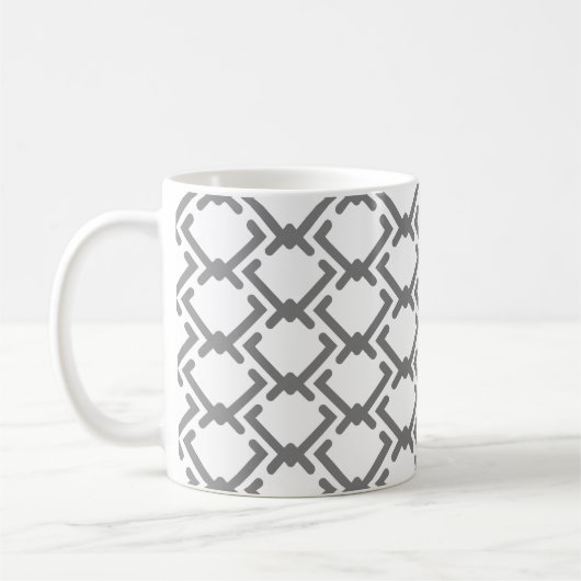 Geometrisches Muster verschiedener Größen, grau Kaffeetasse (Links)