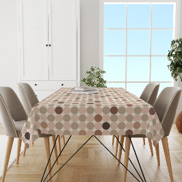 Geometrisches Muster von braunen und rosa Polka Pu Tischdecke