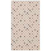 Geometrisches Muster von braunen und rosa Polka Pu Tischdecke (Vorderseite)