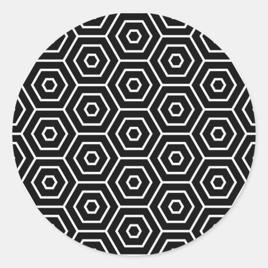 geometrisches Muster von Hexagonen Runder Aufkleber (Vorderseite)