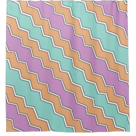 Geometrisches Muster von ZigZag Duschvorhang