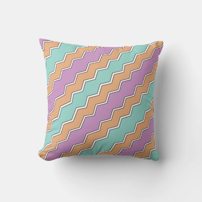 Geometrisches Muster von ZigZag Kissen (Vorderseite)