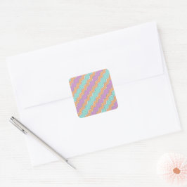 Geometrisches Muster von ZigZag Quadratischer Aufkleber