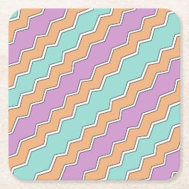 Geometrisches Muster von ZigZag Rechteckiger Pappuntersetzer