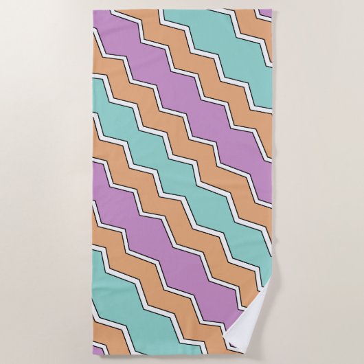 Geometrisches Muster von ZigZag Strandtuch (Vorderseite)