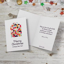 Geometrisches Muster Weihnachtsgrüße. Feiertagskarte