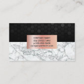 Geometrisches Muster | Weißer Marmor | ROSE Visitenkarte (Rückseite)