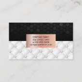 Geometrisches Muster | Weißer Upholster | Rotgold Visitenkarte (Rückseite)