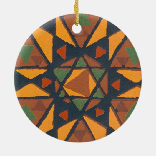 Geometrisches Musterdekor Keramik Ornament (Hinten)