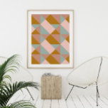 Geometrisches Musterdesign in erdbrauner Farbe Poster<br><div class="desc">Geometrisches Musterdesign in erdfarbenem,  pastellfarbenem Poster</div>