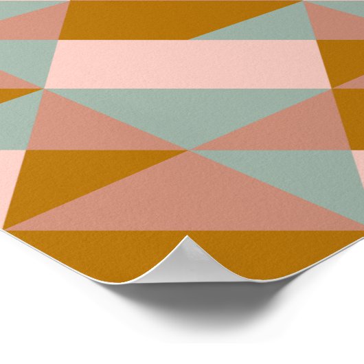 Geometrisches Musterdesign in erdbrauner Farbe Poster (Ecke)