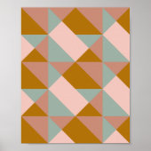 Geometrisches Musterdesign in erdbrauner Farbe Poster (Vorne)