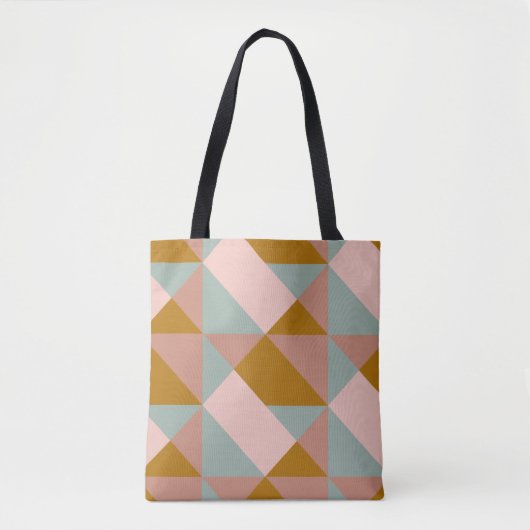 Geometrisches Musterdesign in erdbrauner Farbe Tasche (Vorderseite)