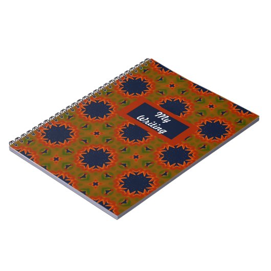 Geometrisches Musterfallfarben-Notebook Notizblock (Linke Seite)